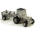 Pewter Finish Tractor Bank w/ Trailer